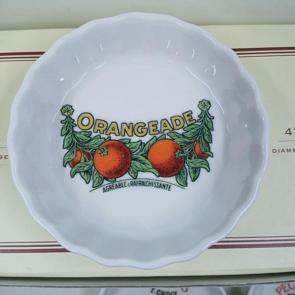 Williams-Sonoma Harvest Market Ramekins Set Of 6 White Fruit 4‎ In Italy Ceramic